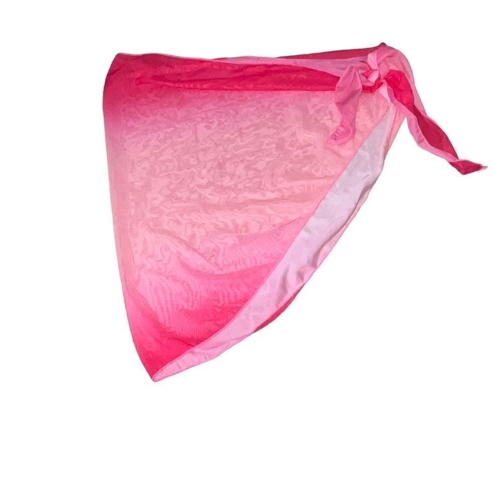 Pink Ombre Sarong Wrap Skirt Swimsuit Coverup